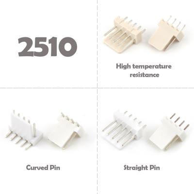 China High temperature resistance 2510 2.54 wire 2.54mm to board 2.54 vertical wafer connector 90 degree wafer smt wafer pcb connector jst 2.5mm connector lcp connector for sale