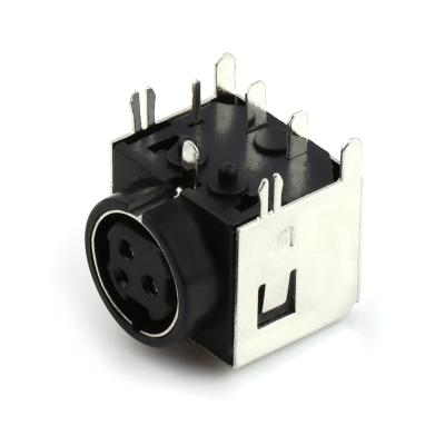 China Long Life and Good Quality Din Socket MPC 3pins Metal PCB Mount Mini Circular Din Socket Female Right Angle Connector for sale