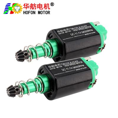 China Hofon HF460SA-11340L Long Shaft 11.1V 34000RPM Non-waterproof DC Carbon Brush Motor For AEG Water Bomb Toy Gun for sale