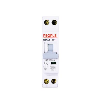 China Household & Industrial PEOPLE RDX6-40 6KA 220/380V 230/400V  240/415V  Miniature Circuit Breaker mcb for sale