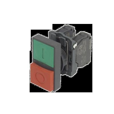 China Metel and plastic PEOPLE RDA2-B5-AL8325 double head push button switch with IEC 60947-5-1 IP40/IP65 for sale