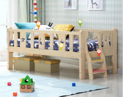 China Wooden Kids Bed with Guardrail Single Child Boy Girl Princess Bed Small Solid Wood Crib for sale