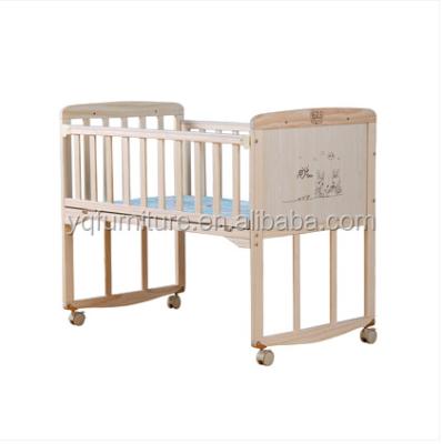 China Real Safe Wooden Crib Environmental Protection Wave Children Bed Desk Variable Baby Cradle Crib for sale