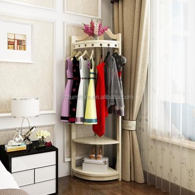 China Fashion Coat Rack COAT RACK Living Room Bedroom White Corner Wooden Clothes Shelf Shoes Dresser Wooden Coat Rack for sale