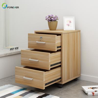 China Large Morden Bedroom Storage PANEL Wooden Nightstands With Casters for sale