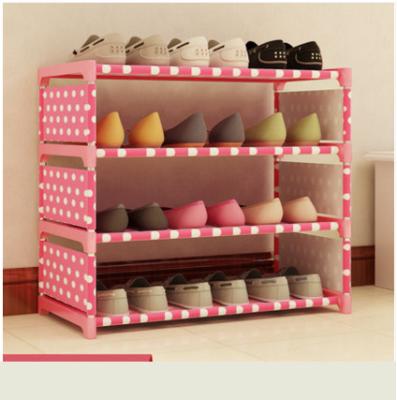 China (Others) Three Four Colored Adjustable Five Layer Plastic Shoe Rack for sale