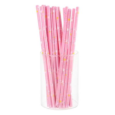 China Wholesale Reusable Printed Drinking Hearty Individually Wrapped Disposable Reusable PP Hard Plastic Bride Party Birthday Straws for sale