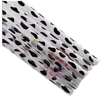 China wholesale reusable printed drinking hard plastic animal cow individually wrapped disposable pp hide printing straws for tumblers for sale