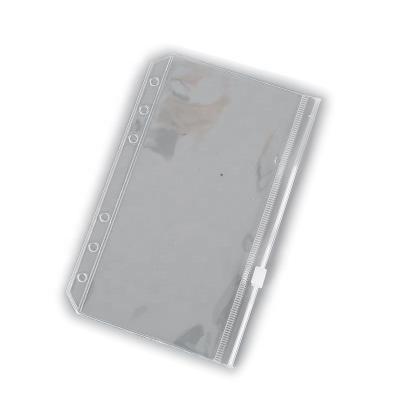 China PVC Spiral Notebook Inserts 6 Hole PVC Clear Waterproof Plastic Zipper Document File Bag Binding with Pockets for Binder Cover for sale