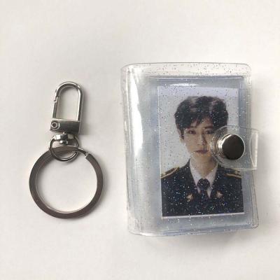 China Wholesale Plastic PVC Mini Collectible Album Hold 16 Photos ID Key Chain Card Holder for sale