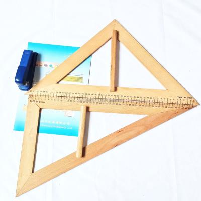 China Custom School Office Stationery School Mathmatical Teaching Wooden Ruler Set Geometry Wooden Square Ruler Drawing Set Set for sale