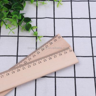 China School Office Stationery Customizable Wooden Scale Ruler 30cm Straight Ruler Students Measure Ruler Ruler for sale