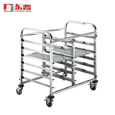 China Customized S/S 201 Logo Stainless Steel Baking Pan Tray Organizer With Cooling Rack Trolley for sale