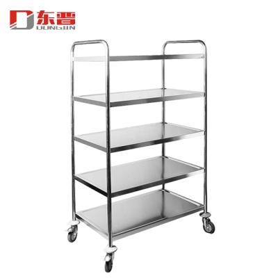 China Detachable Hotel Trolley Stainless Steel Hotel Room Guest Supplies Service Serving Trolley Trolley for sale