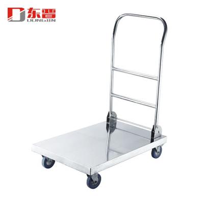 China Heavy Duty Industrial Foldable Tools Stainless Steel Fold 350kg Hand Platform Truck Cart for sale