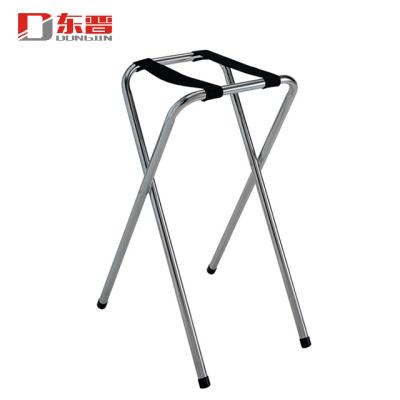 China Folding Tray Stand Luggage Metal Used Bedroom Serving Rack Good Quality Modern Stylish Stainless Steel Hotel Room for sale