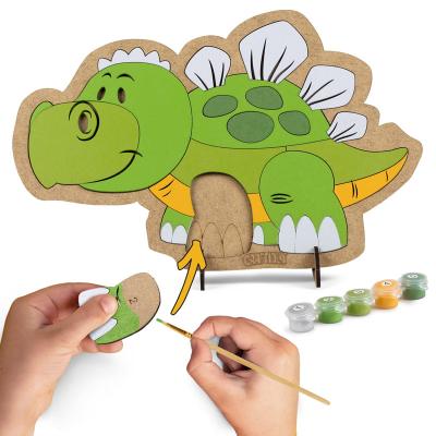 China Europe Diy Paint By Numbers Puzzle For Kids Hand Painted Acrylic Oil Painting Diy Puzzle Gift For Dinosaur Themed Fun for sale