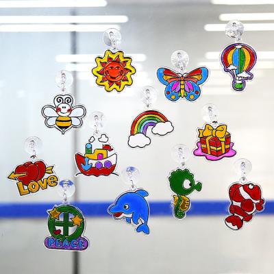 China 3D Flash Art Sticky Art Deco Educational Drawing Glass Window Painting Toys DIY Gifts Toys Glass Window Cling For Kids Toy for sale