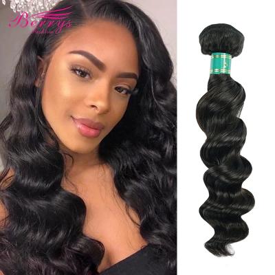 China Loose Wave Berrys Fashion Virgin Hair Extensions Loose Wave Bundles Double Weft Shedding No No Tangle Hold Color Well for sale