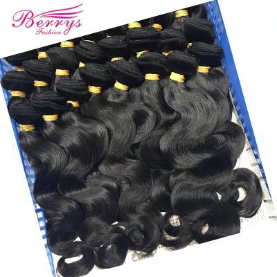 China Body Wave No Shed No Tangle #1B Natural Black Body Wave Bundles Hair In Brazilian Hair Extension Virgin Hair Weave for sale