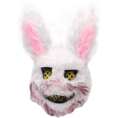 China Scary Novelty Halloween Mask Bear Rabbit Bunny Mask Bloody Plush Head Mask for sale