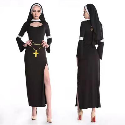 China Fancy Kids Costume Halloween Women Nun Cosplay Party Stage Performance Dress Dress For Adult Women for sale