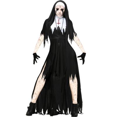 China Fancy Kids Costume Halloween Nun Vampire Cosplay Costume Devil Costume with Mitten and Necklaces for sale