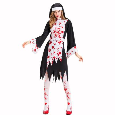 China Wholesale Costume Women Cosplay Carnival Halloween Polyester Adult Witch Costume Bloody Dresses for sale