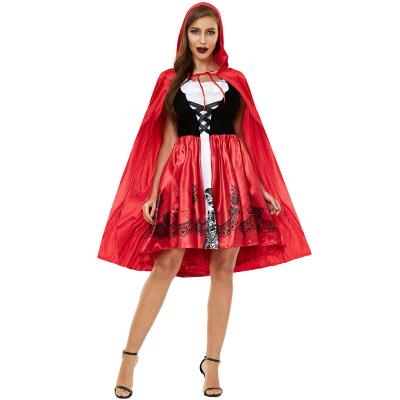 China Polyester Anime Cosplay Costume Red Hood Costume Women Cosplay Character Uniform Halloween Cape Riding Small Costume for sale