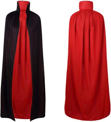 China Pirate Vampire Dracula Devil Magician Cape Party Masquerade Cloak Christmas Halloween Christmas Reversible Black And Red Costume for sale