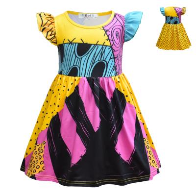 China Polyester Nightmare Before Christmas Sally Hooded Costume Short Sleeve Dress for sale