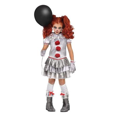 China Clown Polyester Carnevil Costume For Girls Halloween Party Kids Performance Costume for sale