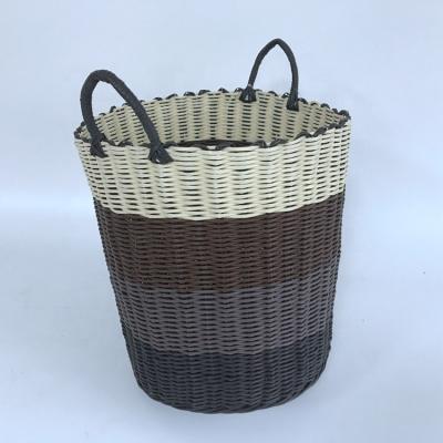 China Sustainable Home Storage Organization Propylene Pipe Plastic Material Craft Laundry Basket With Handle for sale