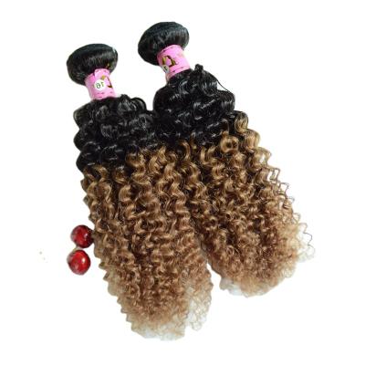 China 2016 New arrival unprocessed 100 human hair ombre virgin hair 1b/#30 deep curly for sale