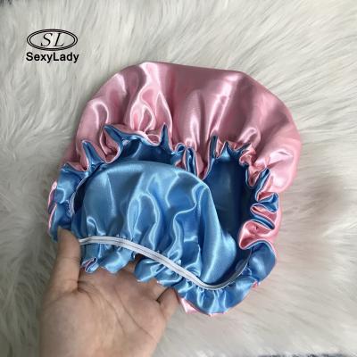 China Wholesale Double Layer Bonnet satin bonnet silk cap sleeping hair bonnet for sale