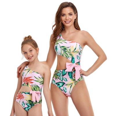 China Breathable Bikini Beach Wear Floral Women And Kid Swimwear Mommy And Me Swimming Wear for sale