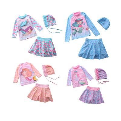 China Hot Selling Breathable Cute Fashion Three Piece Baby Swimwear Children Kids Mermaid Swimwear for sale