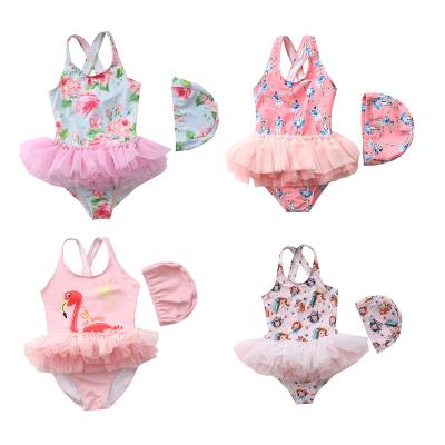 China 2021 Summer Children's One-piece Swimsuit Girl's Breathable Princess Dress Little Pink for sale