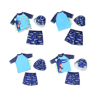 China Cute 2021 Baby Boy Toddler Kids Baby Boy Swimwear Breathable Short Sleeve Dinosaur Swimwear for sale