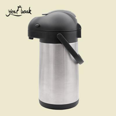 China Amazon Business Double 3L Coffee Dispenser Stainless Steel Airpot Hot Selling Thermal Wall Insulated Flask for sale