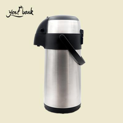 China Business European Standard Stainless Steel Vacuum Airpot Double Wall Insulated Pump Jar Flask for sale