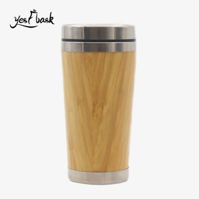 China PORTABLE Environmental Friendly Bamboo Stainless Steel Flask Keep Hot And Cold Vacuum Water Cup for sale