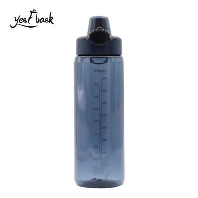 China 1000ml PORTABLE Sports Water Bottle With Straw Custom Logo BPA Free The Big Tritan Eco-Friendly Motivational Plastic Bottle for sale