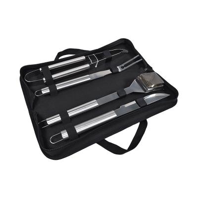 China Adjustable Size 4 Pcs Turner Fork Brush Knife Stainless Steel BBQ Tool Kit for sale