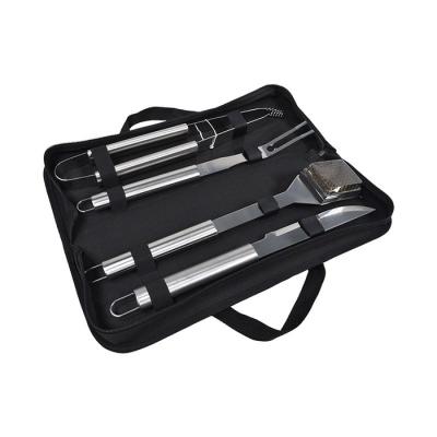 China Professional Stainless Steel 2021 3pc BBQ Grill Tool Kit Non-stick Plastic Multi Handle BBQ Cooking Tools for sale