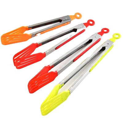 China Mini Non Stick Silicone Tips Multifunctional Easily Cleaned 7Inch For Cooking BBQ BBQ Salad Food Grilling Serving Tongs for sale