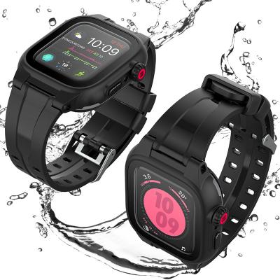 China Waterproof Sports Watch Silicone Waterproof Breathable Watch Case For Apple Watch Series 4 5 44mm for sale