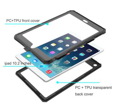 China Shock proof transparent tpu waterproof PC tablet case IP68 shockproof case cover for Ipad 10.2 protection for sale