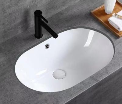 China High Grade Easy Clean Bathroom Oval Ceramic Wash Basin Sink Undercounter Wash Basin for sale