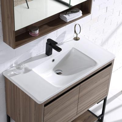 China Bathroom Sink Basin 800mm Cabinet Easy Clean Rectangular Medium Slim Edge Ceramic Wash Basin Designer Wash Basin for sale